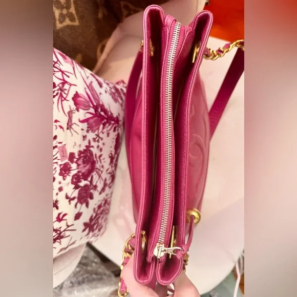 Chanel Raspberry Caviar Tote - Picture 5 of 14